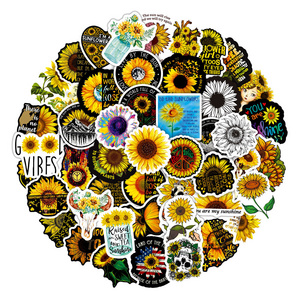 50PCS sunflower graffiti stickers Notebook water cup trolley case graffiti stickers