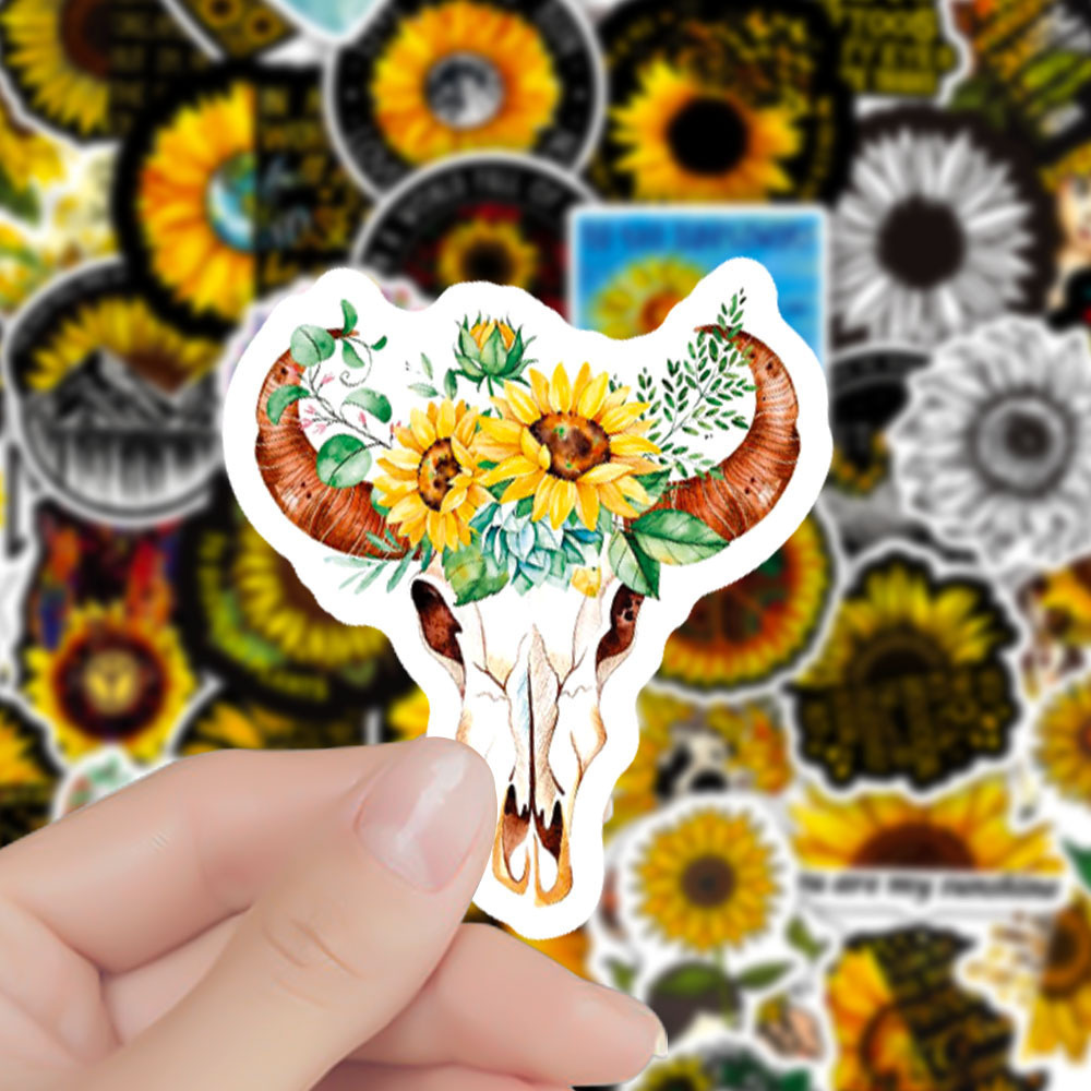 50PCS sunflower graffiti stickers Notebook water cup trolley case graffiti stickers