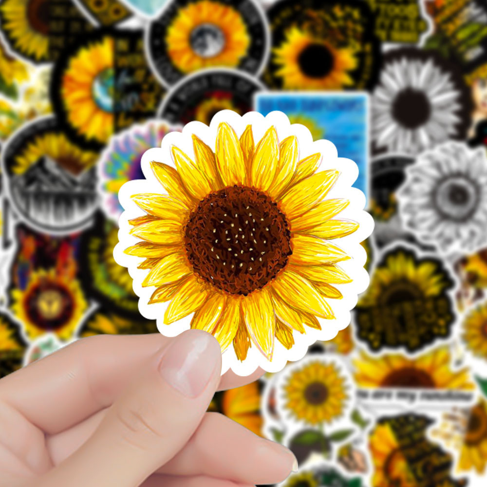 50PCS sunflower graffiti stickers Notebook water cup trolley case graffiti stickers