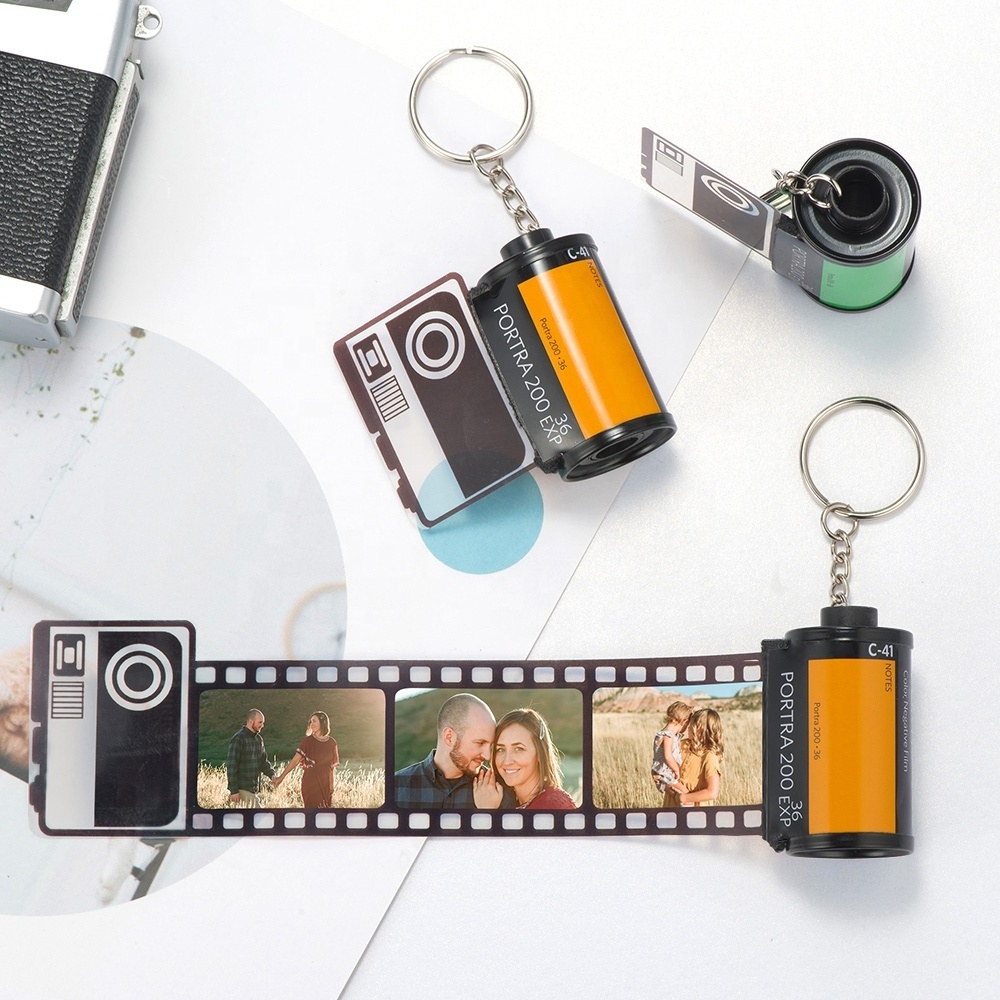 Personalized Custom Memory Film Roll KeyChain Blank Digital Camera Roll Keychain With 15 Photos