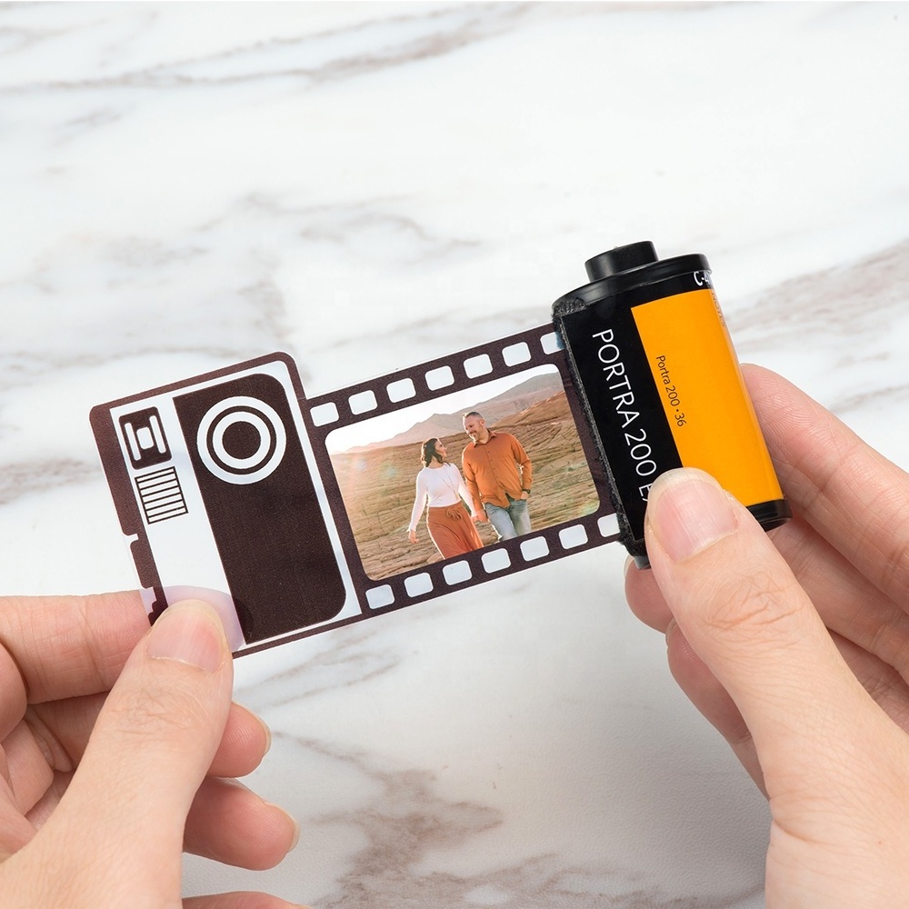 Personalized Custom Memory Film Roll KeyChain Blank Digital Camera Roll Keychain With 15 Photos