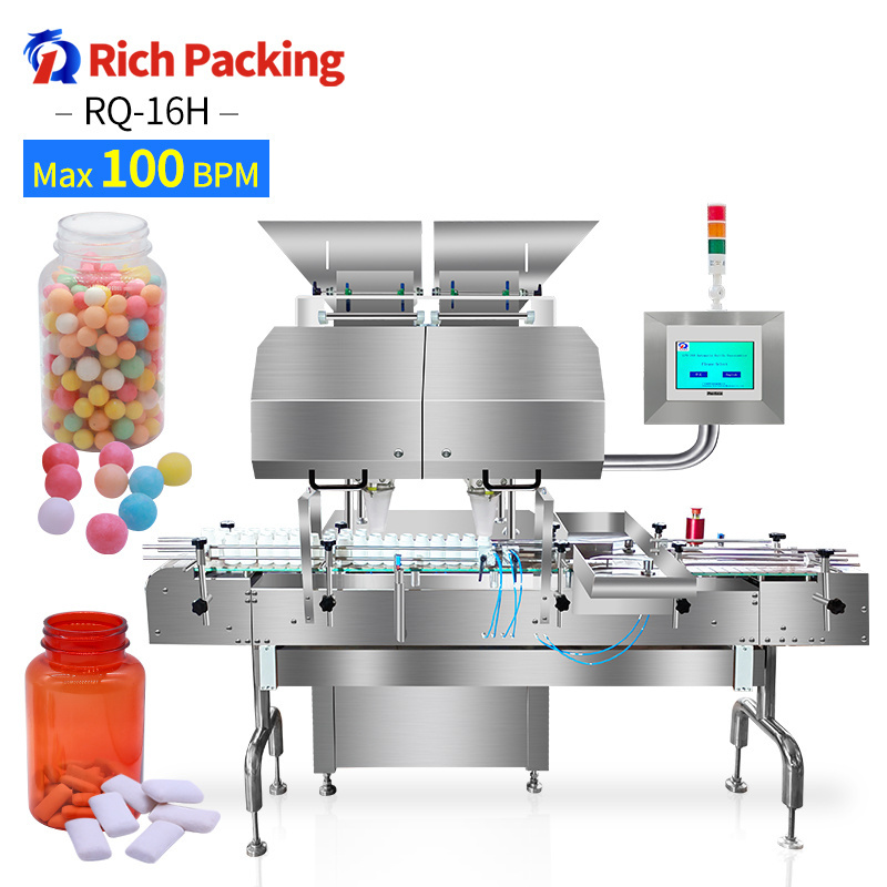 16 Lane High Speed Softgel Capsule Counter 16 Channel Automatic Tablet Counting Bottling Machine