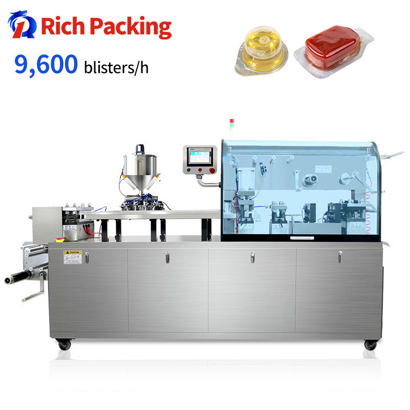 Dpp Automatic Liquid Blister Packing Machine For Packaging Astringent Lotion Soybean Paste Salad Dressing Marmalade Concealer