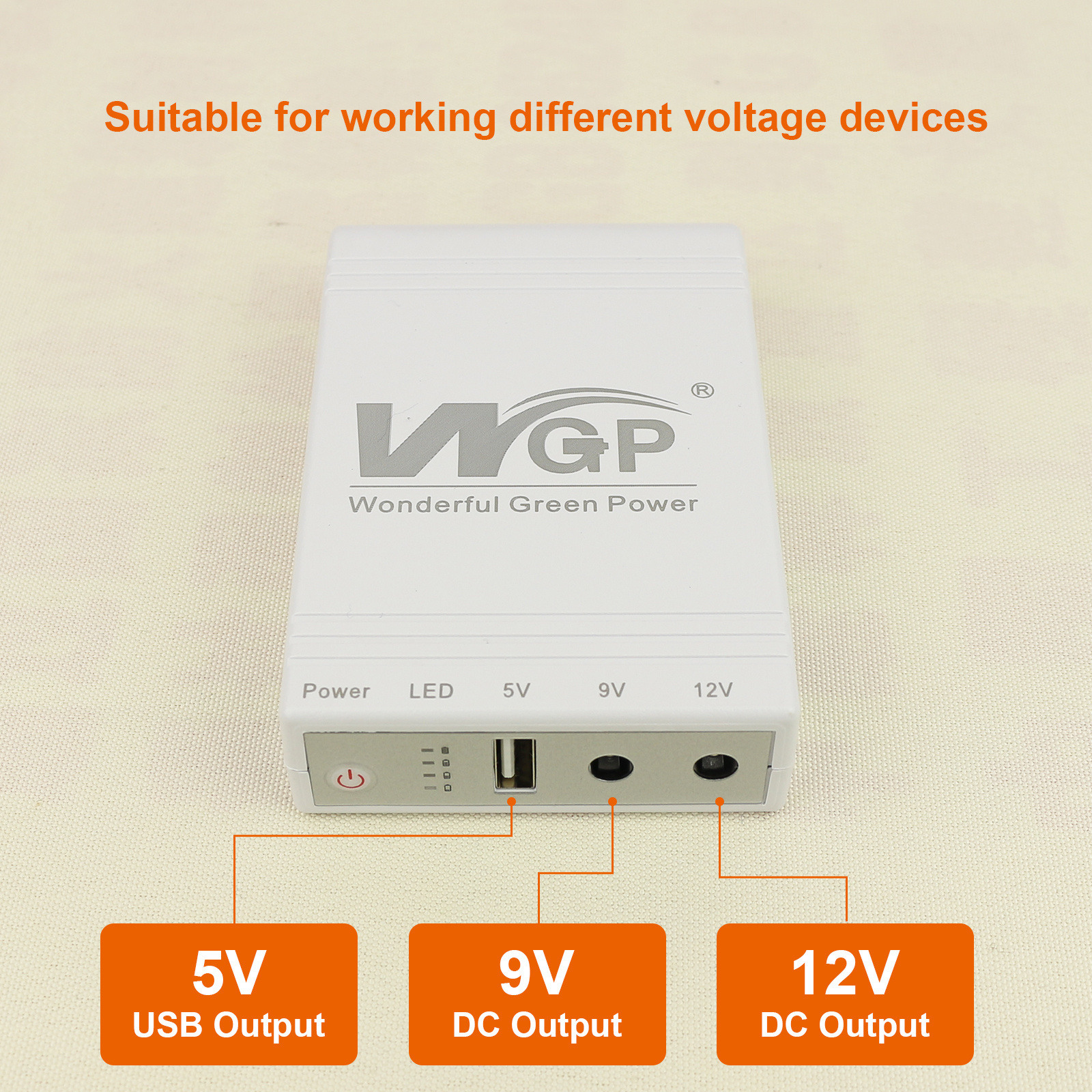 WGP UPS 5V 9V 12V Backup Online Battery Supply USB Power Bank DC mini UPS for Wifi Router