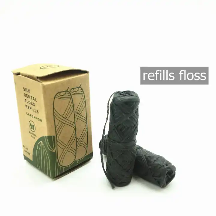 33 Yards Eco Friendly Biodegradable Natural Silk/bamboo Charcoal/corn Personalized Dental Floss