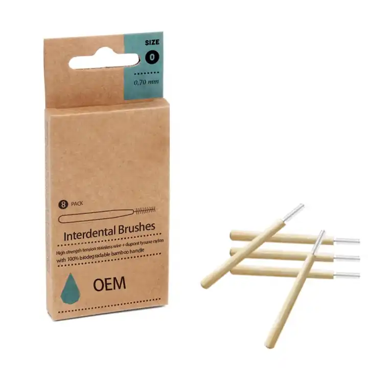 Oral Care Toothpick Ended Rubber Biodegradable Soft Rubber Interdental Brush