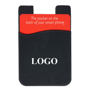 Cheap Giveaways Credit Card Holder Eco Friendly Cell Phone Card Holder Sticky Custom Logo Printed Silicone Phone Case Wallet