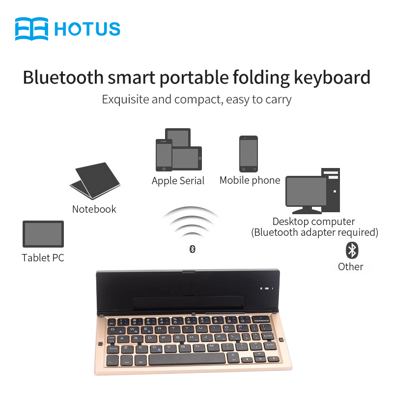 Foldable Wireless Keyboard Rechargeable Portable Mini Bluetooths PC Tablet Keyboards for Android Windows Ios Plastic 3.7V GK608