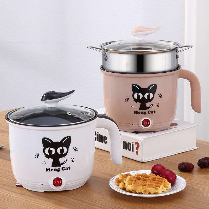 Mini Small Power Electric Cooker Student Dormitory Boiled Pot Stainless Steel 1.8L Timer Function Rice Cooker Electric Hot Pot