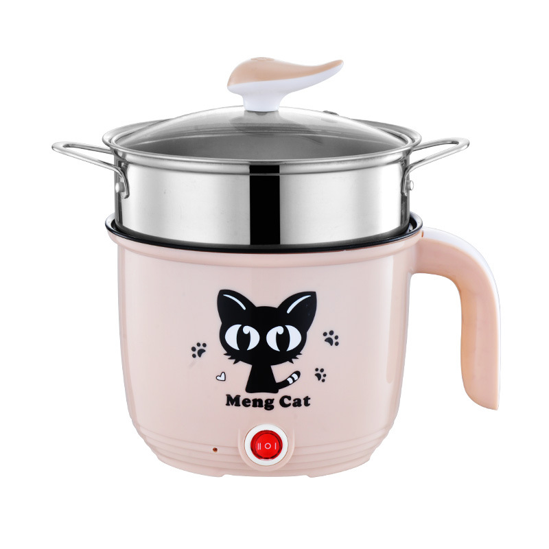 Mini Small Power Electric Cooker Student Dormitory Boiled Pot Stainless Steel 1.8L Timer Function Rice Cooker Electric Hot Pot