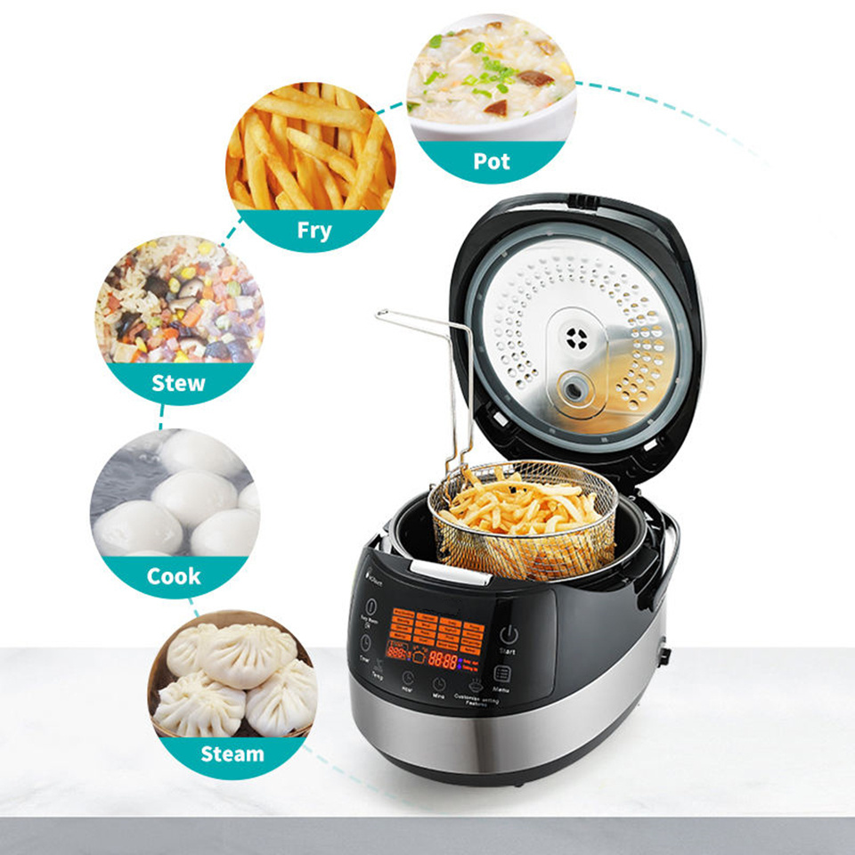 OEM Hotel 5L Stainless Steel 3D keep warm Cooking time and temperatureadjusted by yourself Slow cooker Rice Cooker