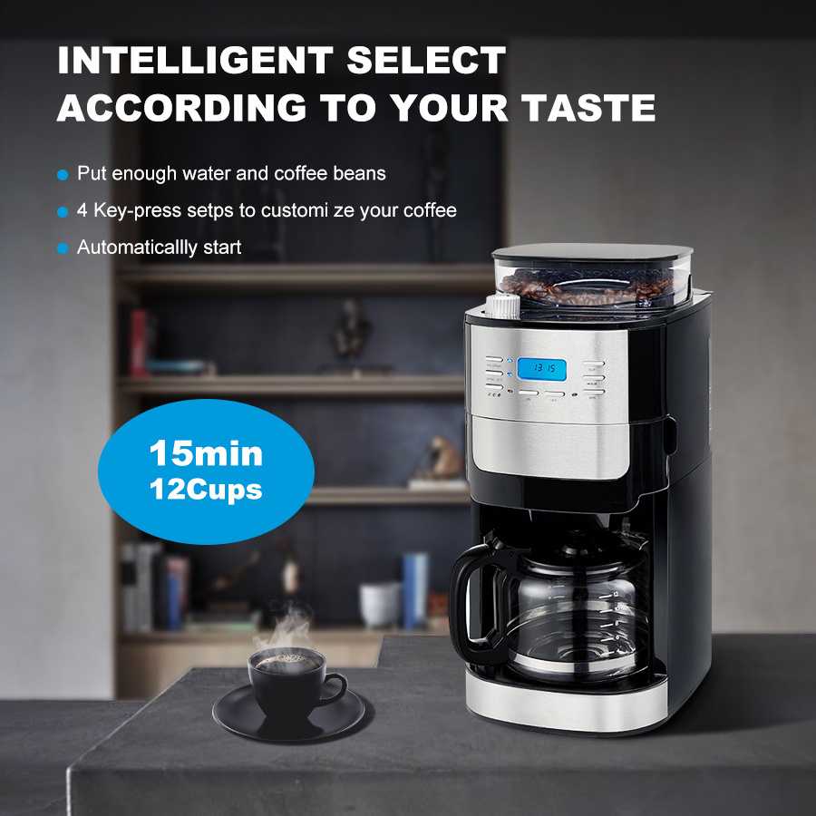 Home Kitchen Appliancess Coffee Espresso With Bean Grinder Fully Automatic Coffee Machine With Grinder