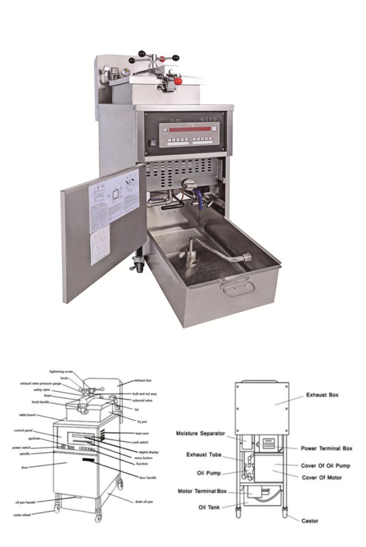 Commercial CE electric henny penny pfe-600 chicken gas pressure fryer broaster cooker used kfc deep fryer with oil pump for sale