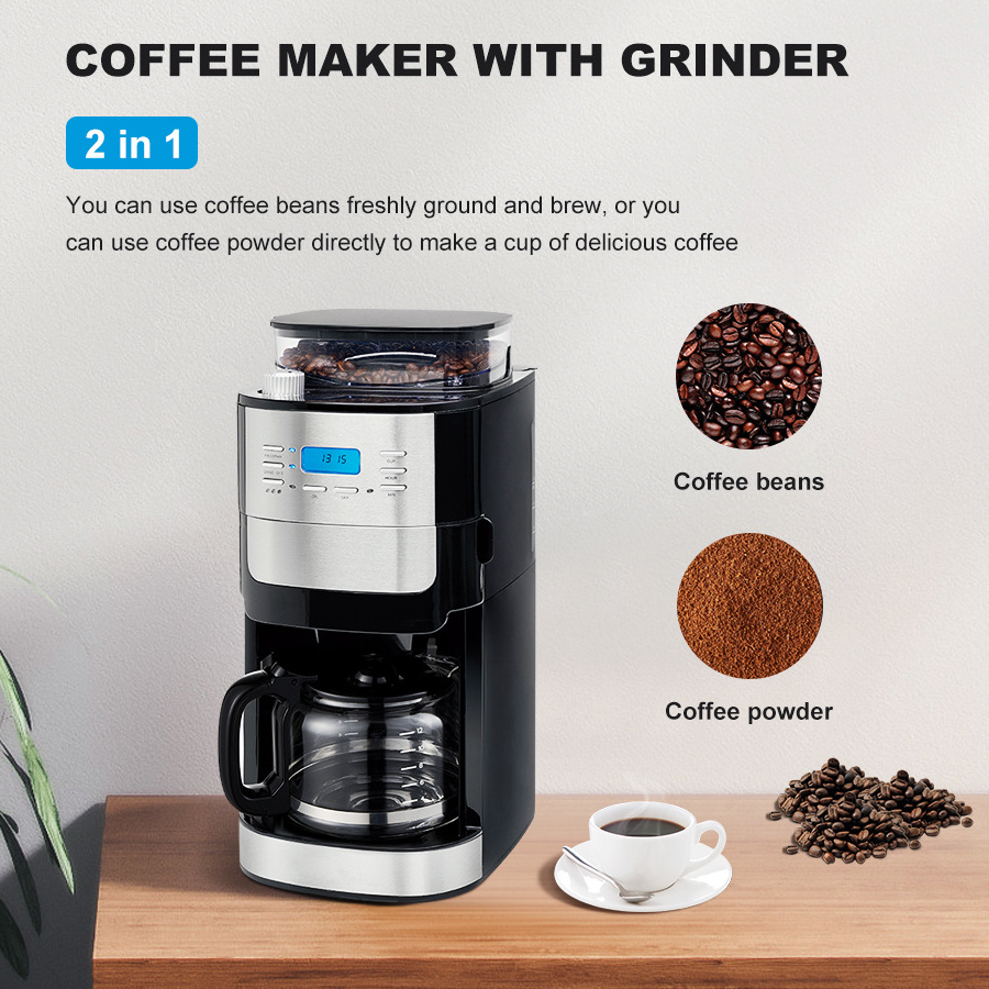 Home Kitchen Appliancess Coffee Espresso With Bean Grinder Fully Automatic Coffee Machine With Grinder