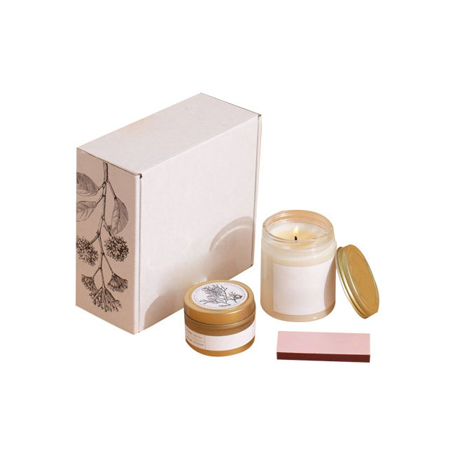 New product Wholesale Clamshell box embossing process Empty candle box packaging Aromatherapy candle gift box set with matches