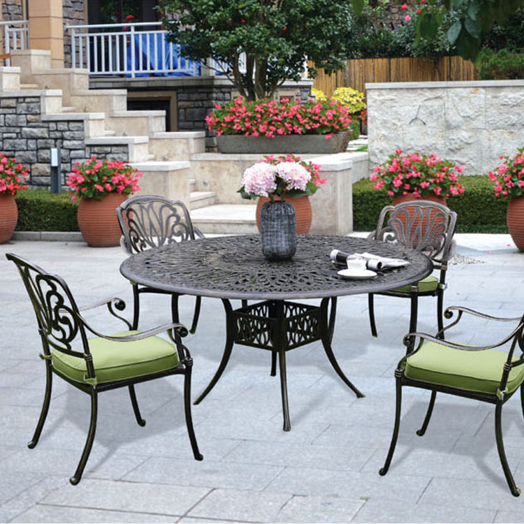 Patio furniture metal cast iron Cast Aluminum outdoor furniture set garden bistro dining set