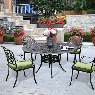 Patio furniture metal cast iron Cast Aluminum outdoor furniture set garden bistro dining set