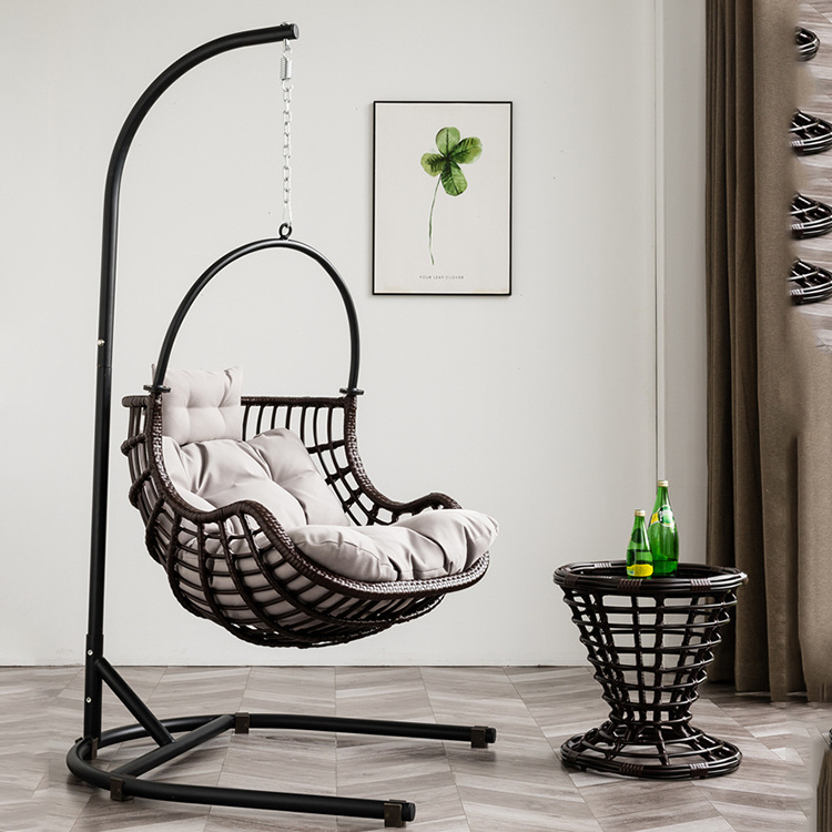 Modern Egg shape outdoor furniture garden wicker Rattan Patio Swings egg chair porch swing