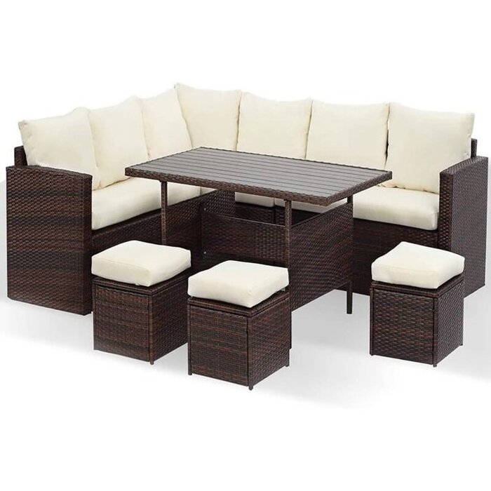 Wholesale Rattan chair wicker cane patio furniture set patio sectional sofa rattan furniture bistro set outdoor sectional