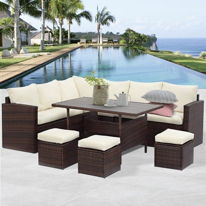 Wholesale Rattan chair wicker cane patio furniture set patio sectional sofa rattan furniture bistro set outdoor sectional