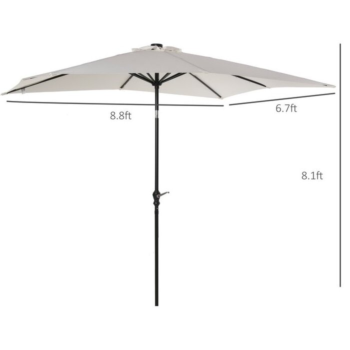 Garden cafe Outdoor parasol patio umbrella led light beach solar panel umbrella patio umbrella with solar lights