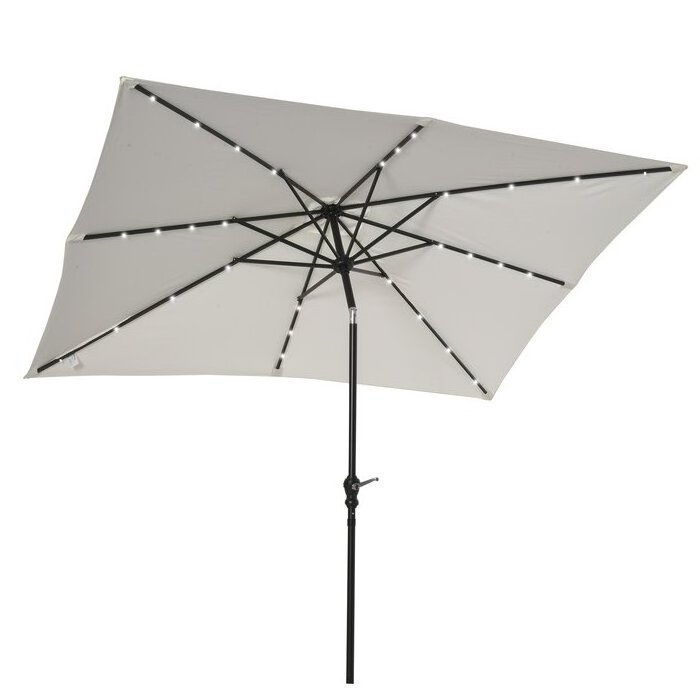 Garden cafe Outdoor parasol patio umbrella led light beach solar panel umbrella patio umbrella with solar lights