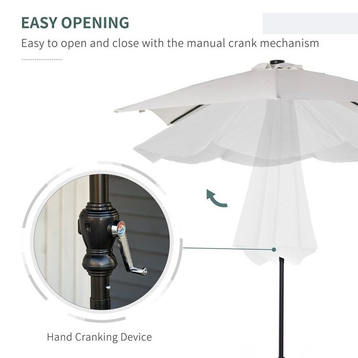 Garden cafe Outdoor parasol patio umbrella led light beach solar panel umbrella patio umbrella with solar lights