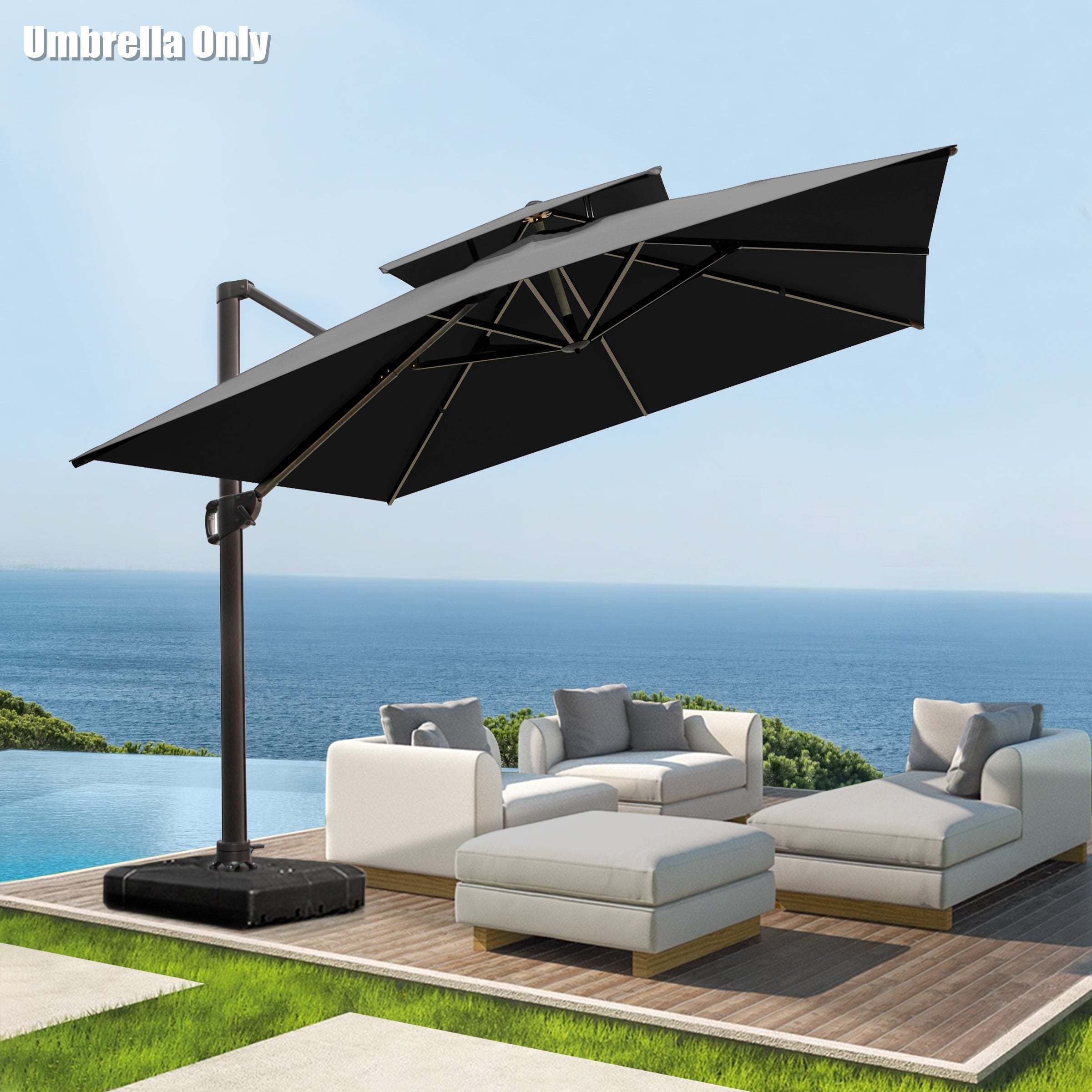 Top Quality Hanging Outdoor Square 10FT offset umbrella cantilever patio umbrella garden umbrella