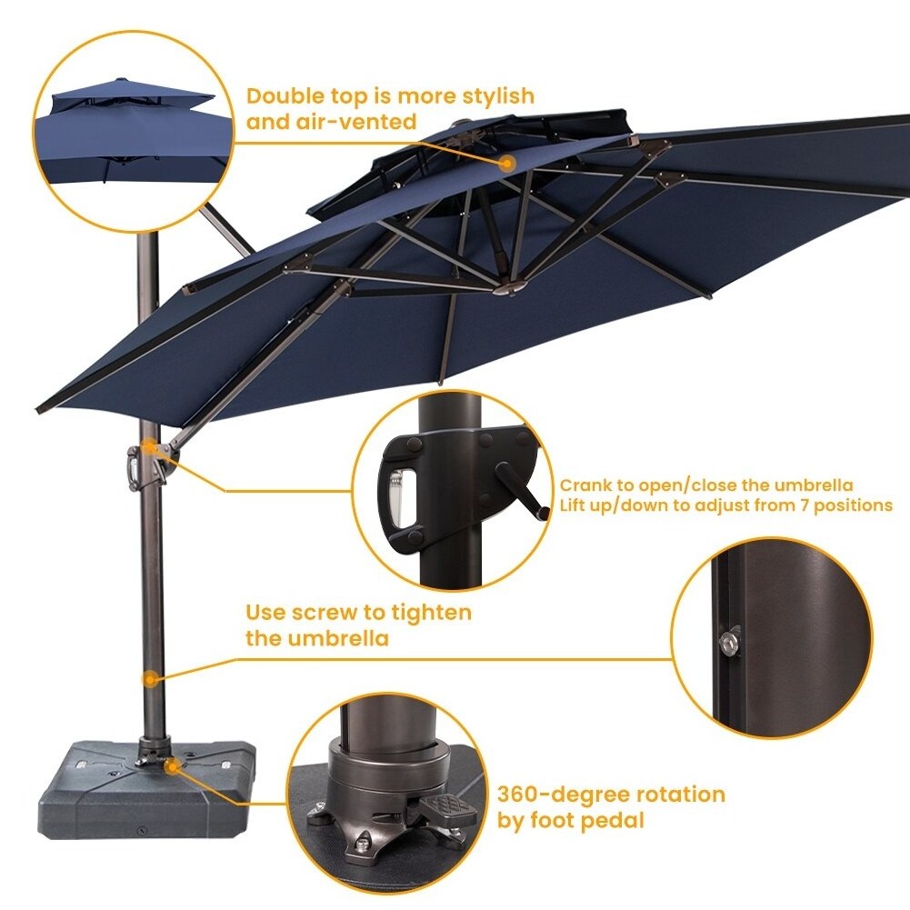 Top Quality Offset patio Umbrella Hanging Outdoor offset umbrella parasols cantilever patio umbrella