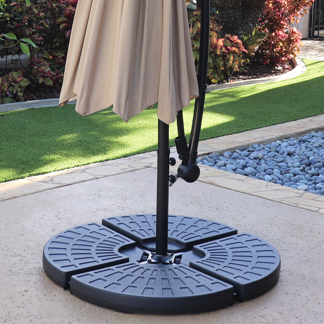 Hanging Outdoor offset umbrella parasols cantilever patio umbrella stand beach umbrella base