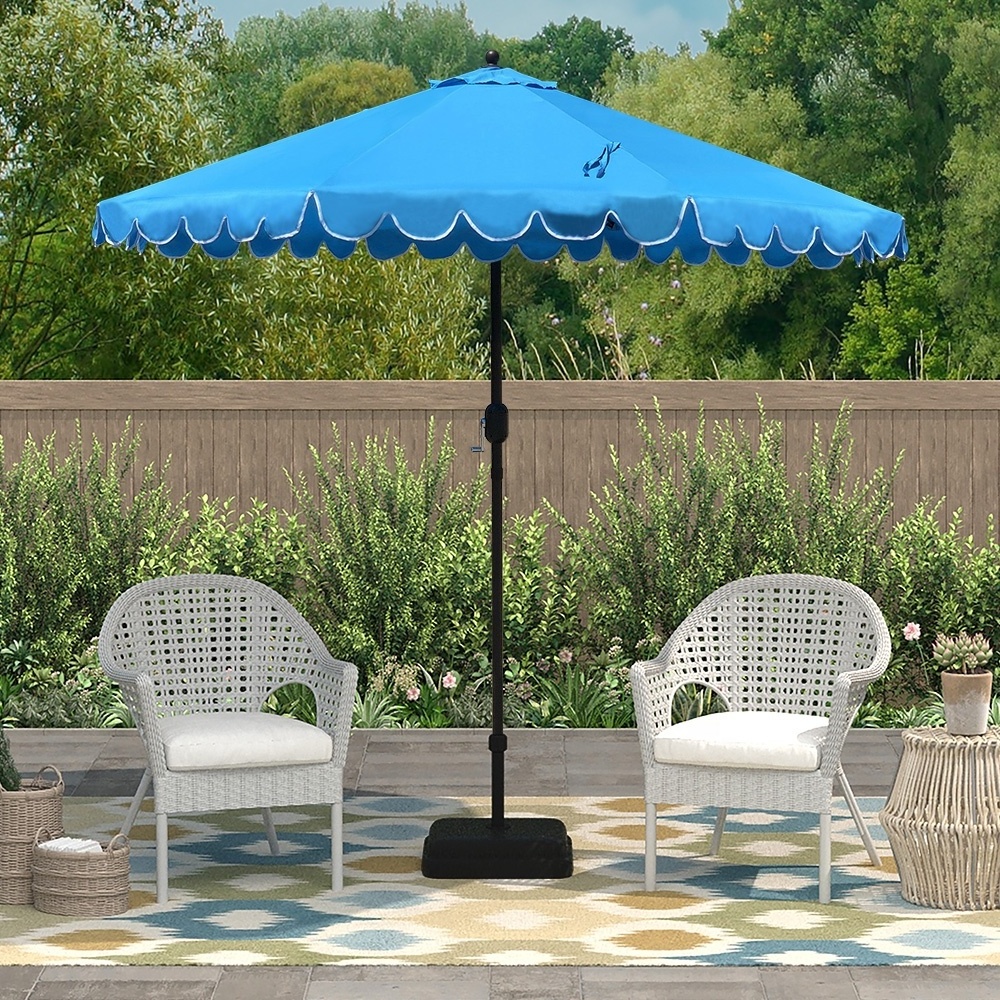 9ft outdoor windproof scallop umbrella outdoor garden sun umbrella patio parasol umbrella