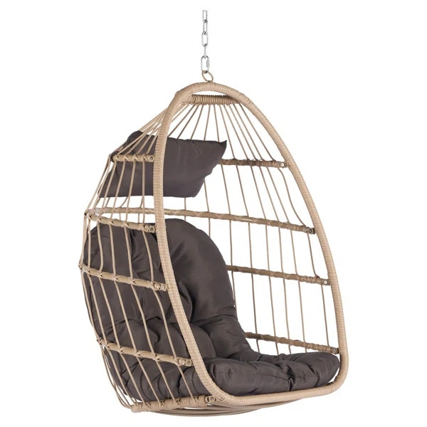 Hot Sale Foldable Patio Single Seat Garden Rattan Swings Hanging Egg swing Chair