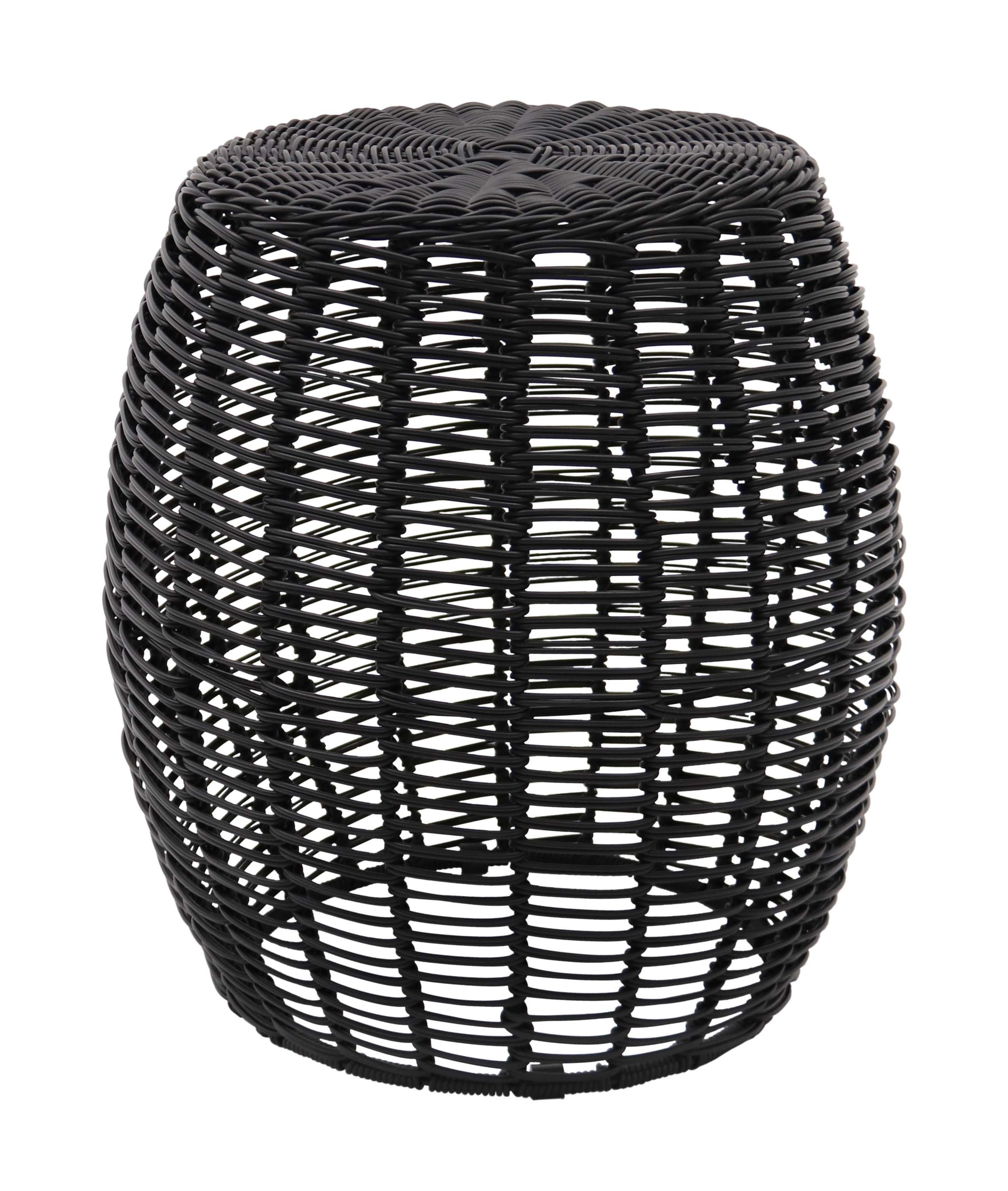 Garden supplies Rainbow Wicker Rattan Woven Ottoman outdoor rattan patio black furniture rattan table