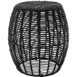 Garden supplies Rainbow Wicker Rattan Woven Ottoman outdoor rattan patio black furniture rattan table