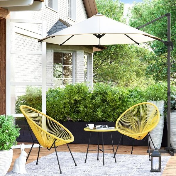 Rattan wicker bistro set outdoor patio sectional furniture 2 Seating conversation set table and chair garden set