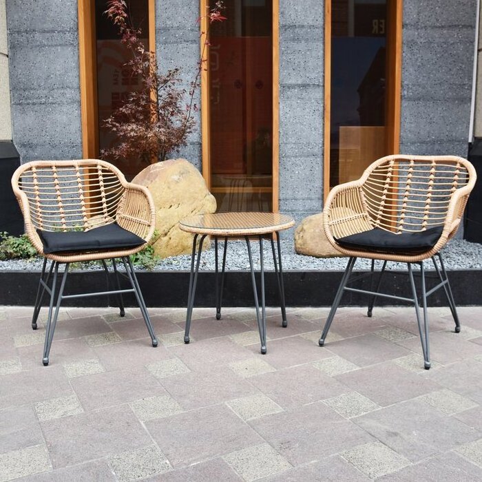 Wholesale Rattan chair wicker cane garden patio sectional sofa rattan furniture outdoor bistro set 3 piece