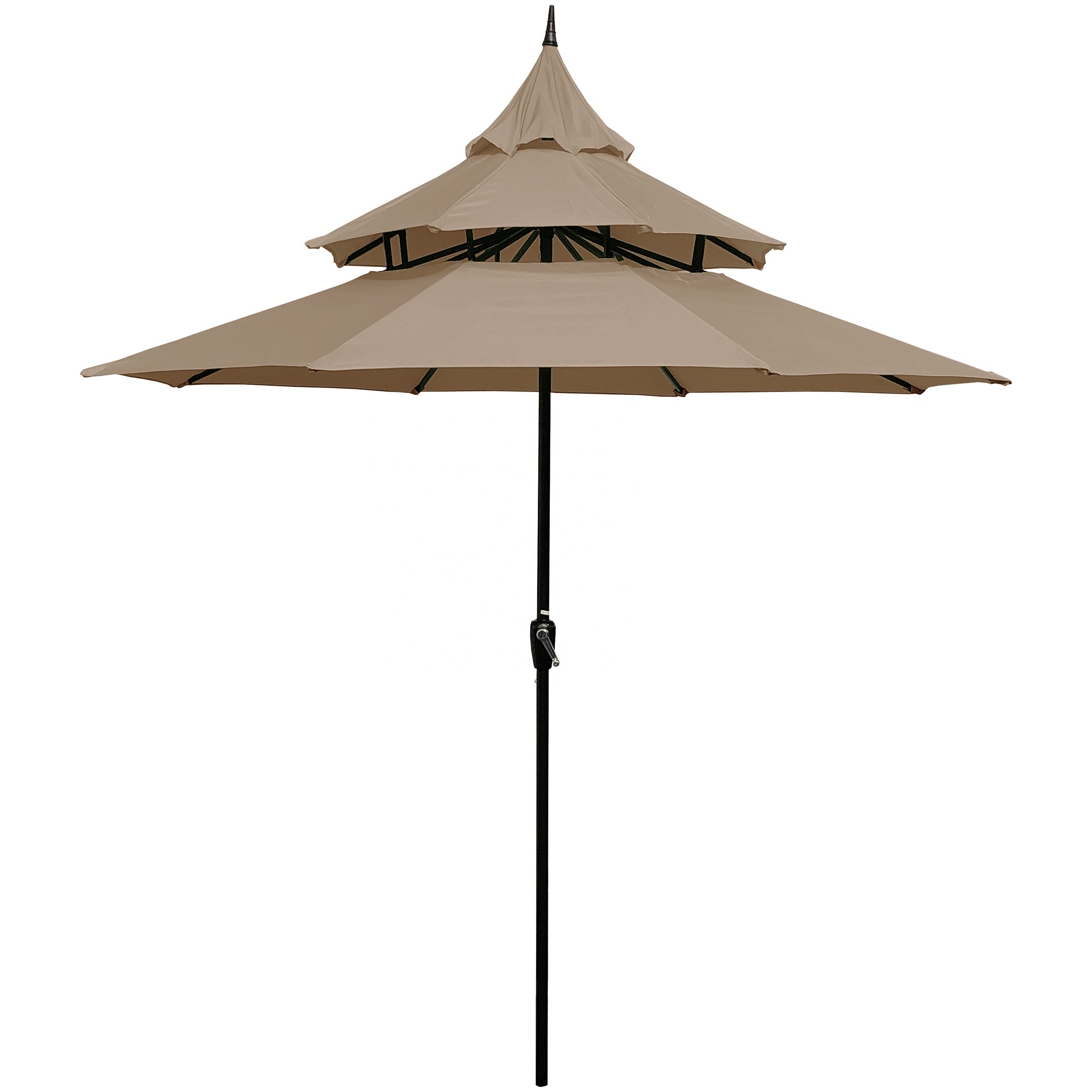 Fashion Red Layer Sun Crank Pagoda Umbrella Promotional Big Patio Umbrella Outdoor Garden Parasol Umbrella for garden