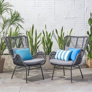 Elegant Furniture Modern Living Room Chair Design Armchair outdoor Accent Wicker Patio Chair rattan Accent chair with Cushions