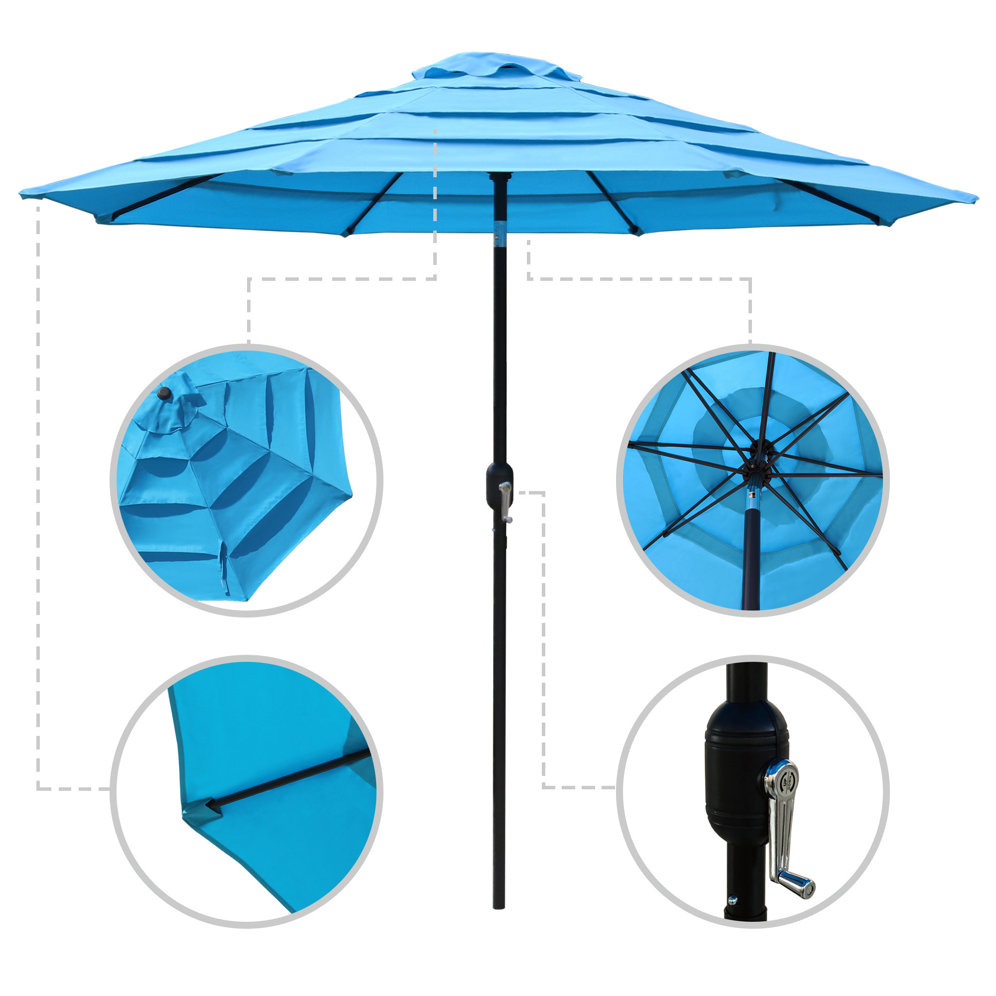 Custom tropical Patio Garden Umbrella cafe Outdoor Parasol beach sun shade  umbrella for garden