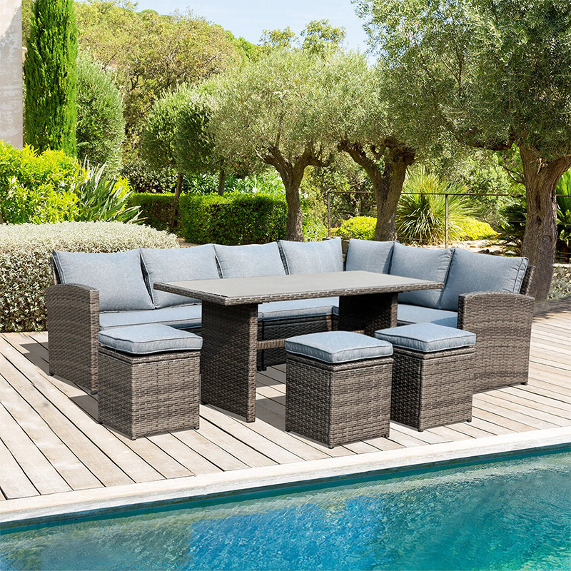 Modern outdoor Garden rattan sectional sofa set ratan garden wicker patio set hotel patio furniture patio furniture set