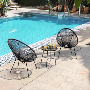 Rattan chair wicker outdoor garden patio sectional rattan furniture black 2 Seating conversation set patio furniture bistro set