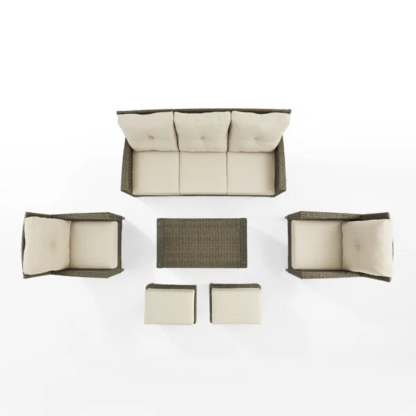 Rattan Outdoor Modular Sectional Sofa Patio Couch Bed Sectional Sofa Couch Set With Table and Ottoman