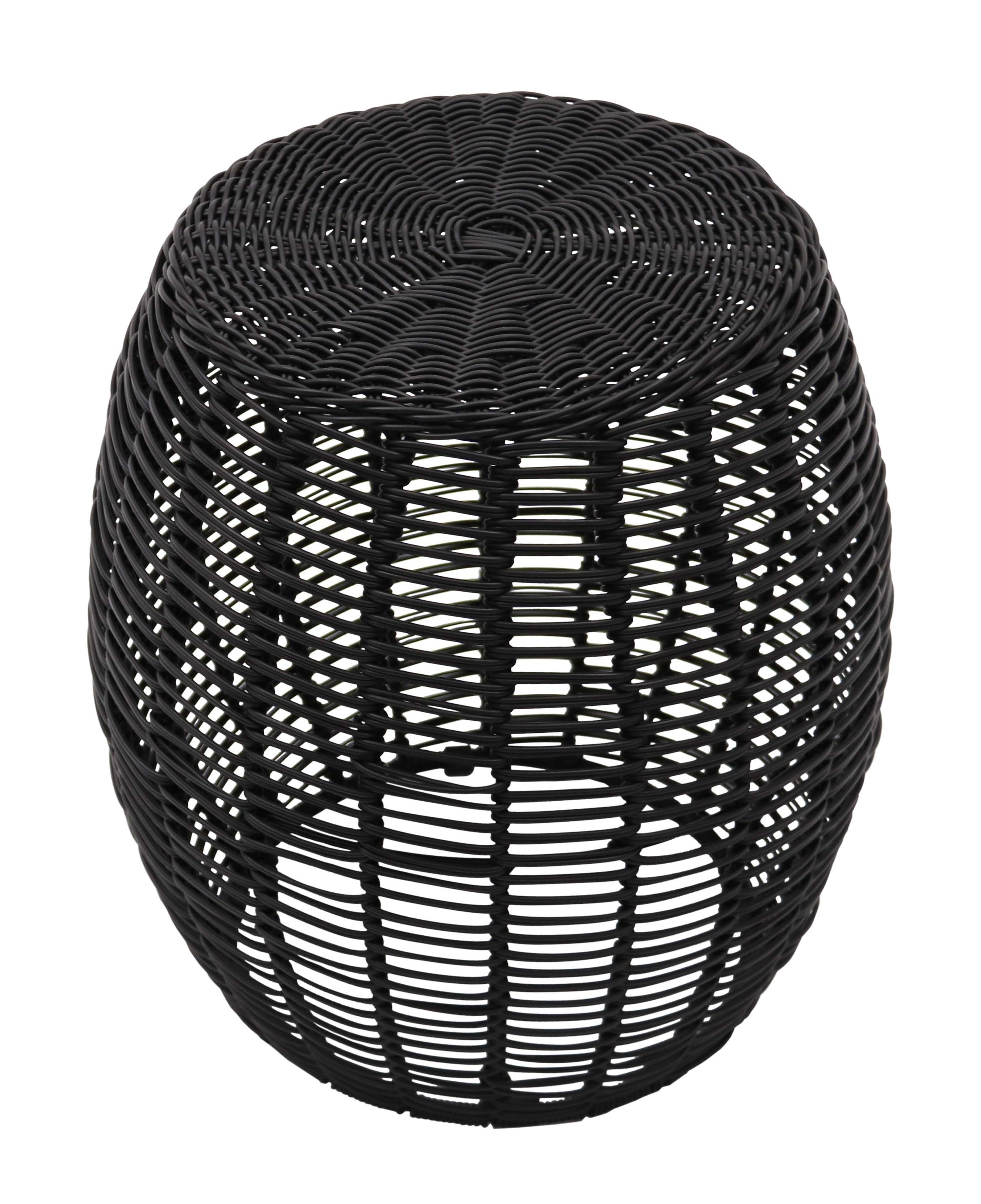 Garden supplies Rainbow Wicker Rattan Woven Ottoman outdoor rattan patio black furniture rattan table