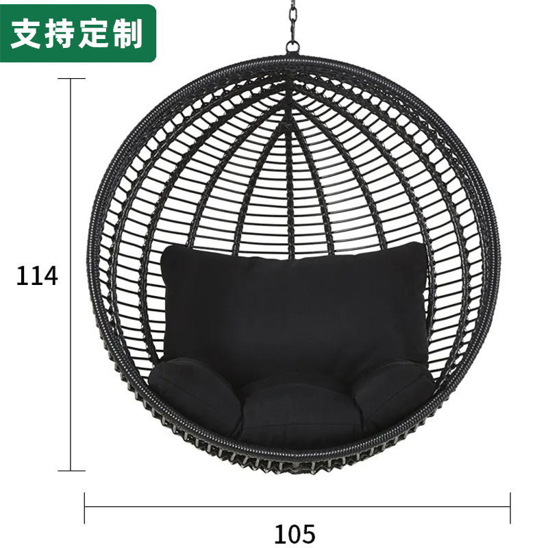 Outdoor Rattan Wicker Double Seat Hanging Egg Swing Chair Color Material Origin General Place Model