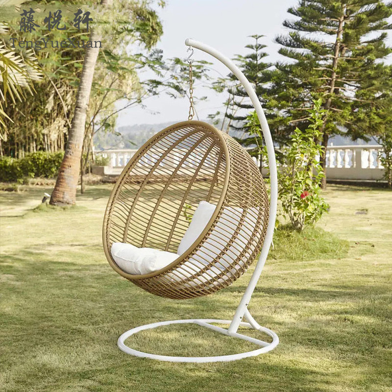 Outdoor Rattan Wicker Double Seat Hanging Egg Swing Chair Color Material Origin General Place Model