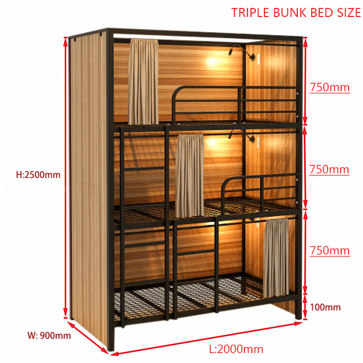 Bunk Bed Capsule Bed in Hotel Hotel Beds Sleeping Pod Cheap Metal Bedroom Furniture Manufacture Iron Powder Coating Modern