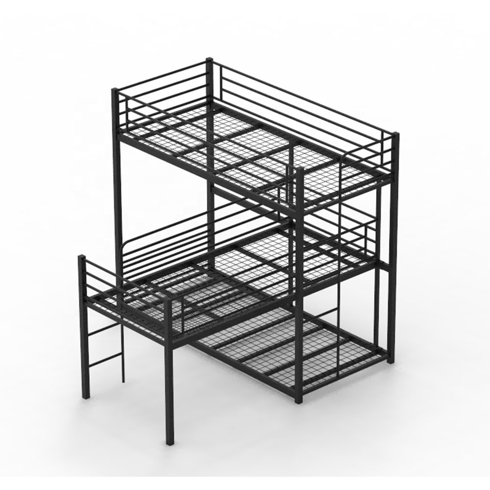 Hotel bed bedroom furniture metal 3 tier bed bunk bed triple decker