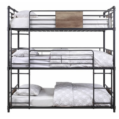 Hotel bed bedroom furniture metal 3 tier bed bunk bed triple decker