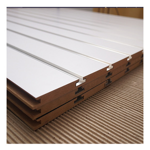 Factory Supply Slat Wall Display Panel For Retail Store / White Melamine Laminated Mdf Slot Board With Aluminum Inserts