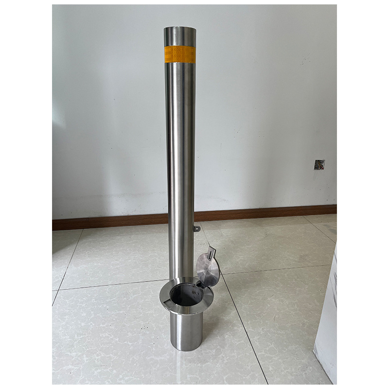 Road Blocker Lockable Post 304 316 Stainless Steel Welded Recessed Barriers Modern Street Security Parking Removable Bollards